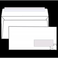 Конверт Е65 бел. 110*220мм STRIP отрывная полоса.правое окно (1000шт)**