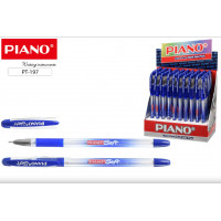 Ручка шар. Piano 197  синий ,прозр.корпус.с рез. гриппом