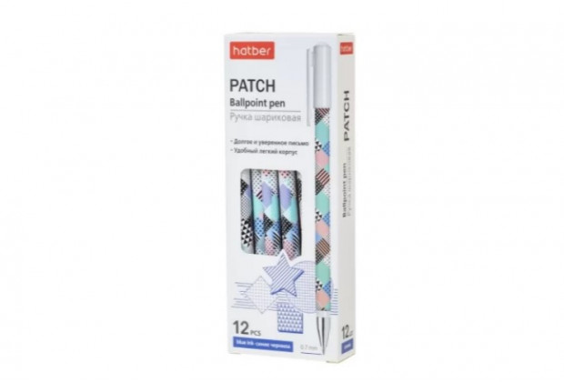 Ручка шар. Patch синяя 0,7мм на масл.основе ассорти Hatber