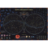 Карта интерактив. звездное небо и планеты 60*40см