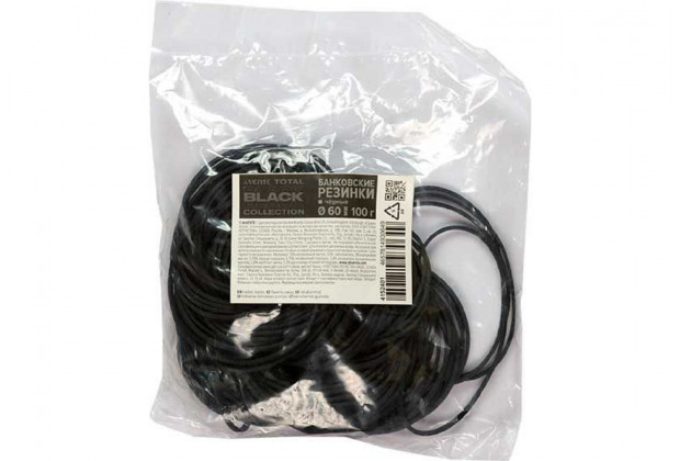 Резинка для денег 100г.,d=60мм deVENTE Total black черный