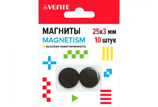 Магниты для творчества 25*3мм 10шт deVENTE Magnetism ферритовые,черные