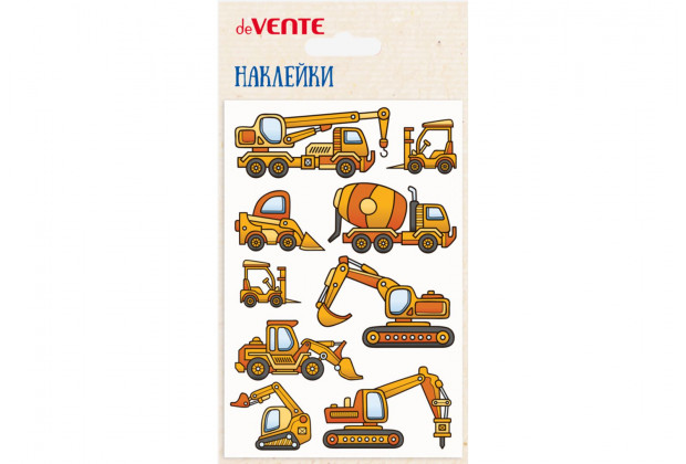 Наклейки deVente Строительная техника 10*15см мягкие многоразовые