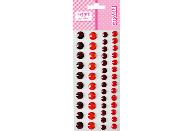 Стразы самоклеящиеся deVENTE DIY Two Tone Rhinestones 48шт красные и гранатовые