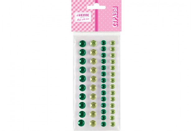 Стразы самоклеящиеся deVENTE DIY Two Tone Rhinestones 48шт темно и светло-зеленые