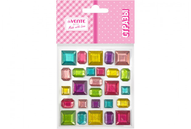 Стразы самоклеящиеся deVENTE DIY Chunky Gems Brights 27 шт, крупные, ассорти цветов