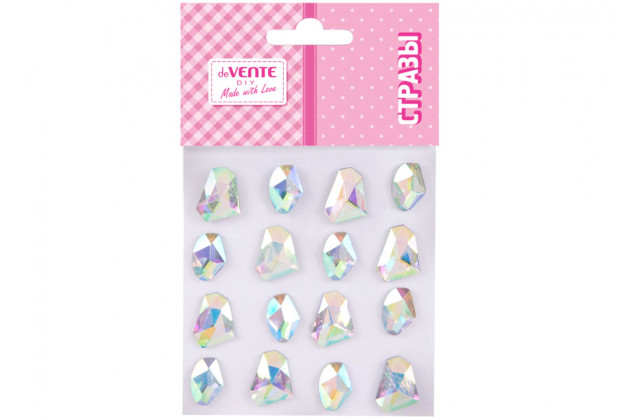 Стразы самоклеящиеся deVENTE DIY Geometric Rhinestone 16 шт, радужные, ассорти размеров