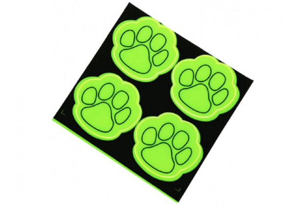 Наклейки 4шт deVente ЛАПЫ Safe mode Paw 120*120мм светоотражающие желтые