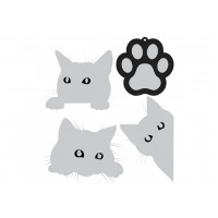 Наклейки 4шт deVente  Safe mode Kitten 110*130мм светоотражающие серебристо-белые