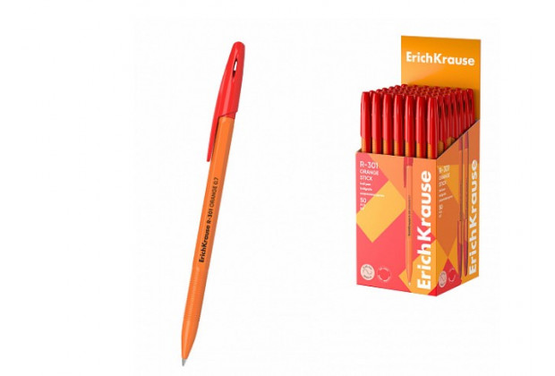 Ручка шар. R-301 Stick Orange 0.7 красный  ErichKrause