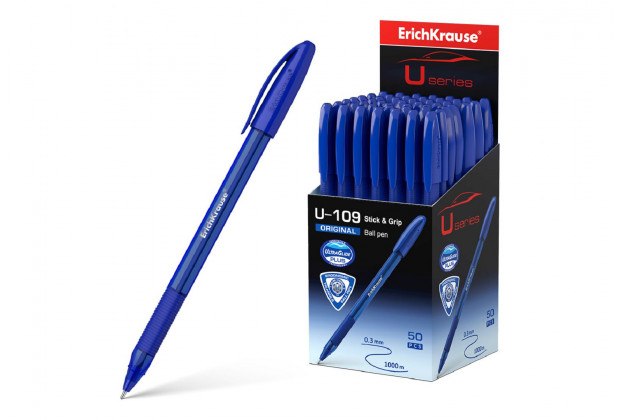 Ручка шар. U-109 Original Stick&Grip Ultra Glide Technology 1.0 синий