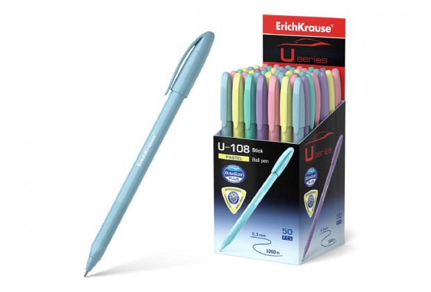 Ручка шар. U-108 Pastel Stick Ultra Glide Technology 1.0 синий