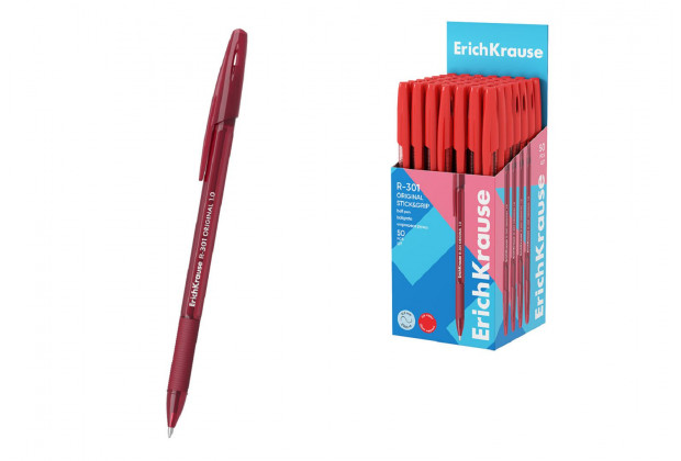 Ручка шар. R-301 Stick&Grip Original 1,0 красный, резиновый грипп