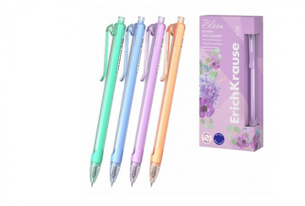 Ручка шар.авт. Nymph Matic Pastel Bloom 0.7 синий ErichKrause
