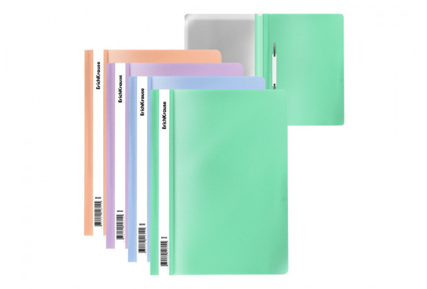 Папка скоросшиватель А4, 120/180мкм,  Matt Pastel Bloom ассорти, без перфорации