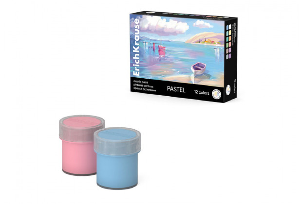 Краски акриловые 12цв 20мл пастельные Art Spirit Pastel Erich Krause