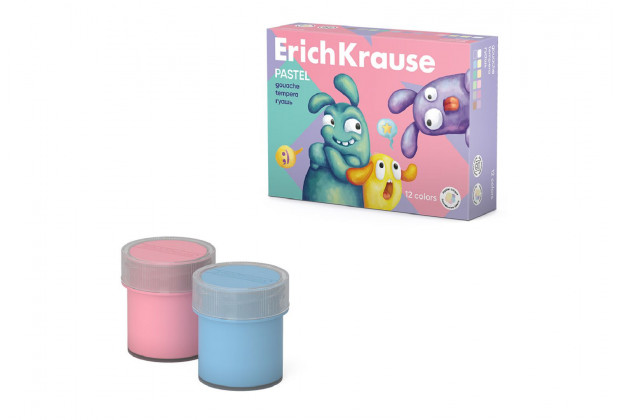Гуашь 12цв 20мл Jolly Friends Pastel ErichKrause