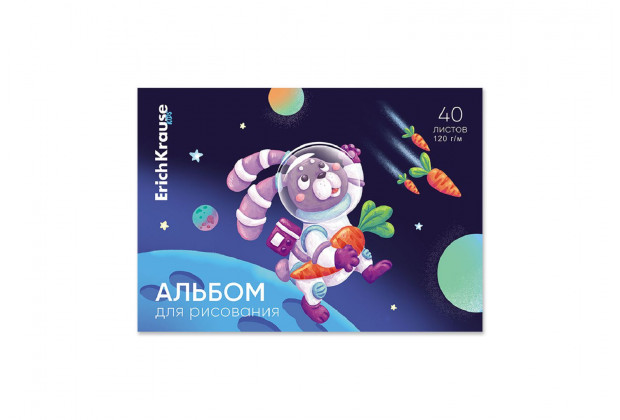 Альбом 40л А4 Space Animals клеевой Erich Krause