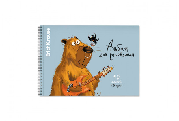 Альбом 40л А4 happy Capy. гребень,микроперфорация Erich Krause
