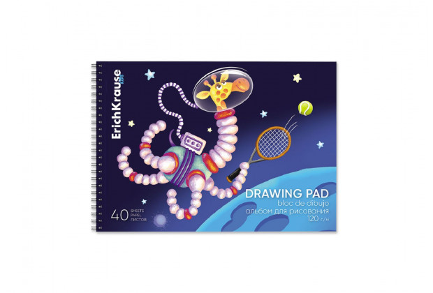 Альбом 40л А4 Space Animals. гребень ,микроперфорация Erich Krause