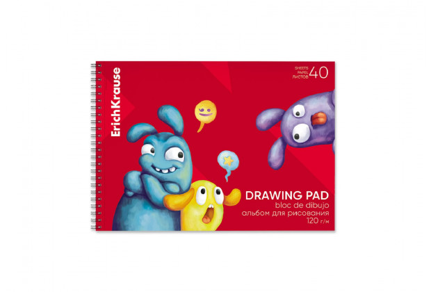 Альбом 40л А4 Jolly Friends. гребень,микроперфорация Erich Krause