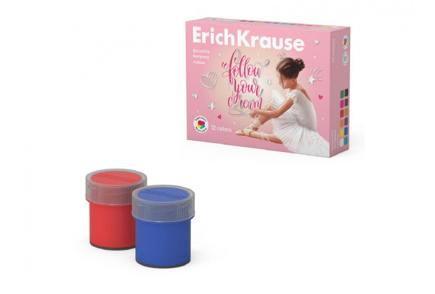 Гуашь 12цв 20мл Pointes ErichKrause