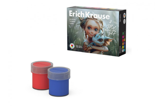 Гуашь 12цв 20мл Magic Pet ErichKrause