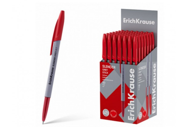 Ручка шар. Slender Stick Grey 0.7, Super Glide Technology красный ErichKrause
