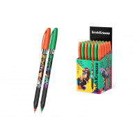 Ручка шар.U-109 Stick&Grip Dino art 1.0 синий,  Треугольная