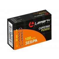 Скрепки 28мм 100шт зебра LAMARK