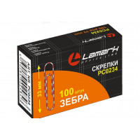 Скрепки 33мм 100шт зебра LAMARK