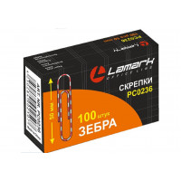 Скрепки 50мм 100шт зебра LAMARK