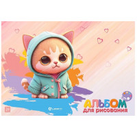 Альбом 24л А4 МОЙ МИЛЫЙ КОТИК 100г/м, клеевой,выбор уф-лак