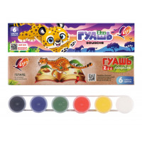 Гуашь 6цв "ZOO" в блок-таре Луч