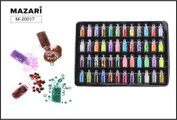 Блестки декорат. 48шт*3г  4 дизайна 19,3*15*1,3см