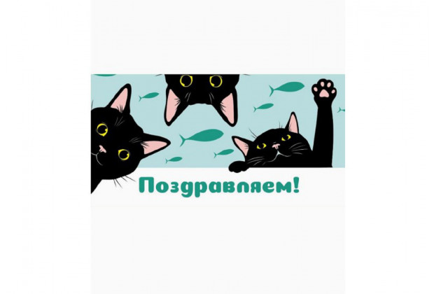Конверт для денег Optima Поздравляем! черные котики