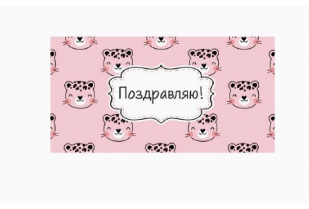 Конверт для денег Optima Поздравляю! милый леопард