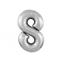 Шар Agura Slim Цифра 8 серебро 40*102 см
