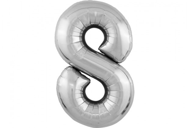 Шар Agura Slim Цифра 8 серебро 40*102 см
