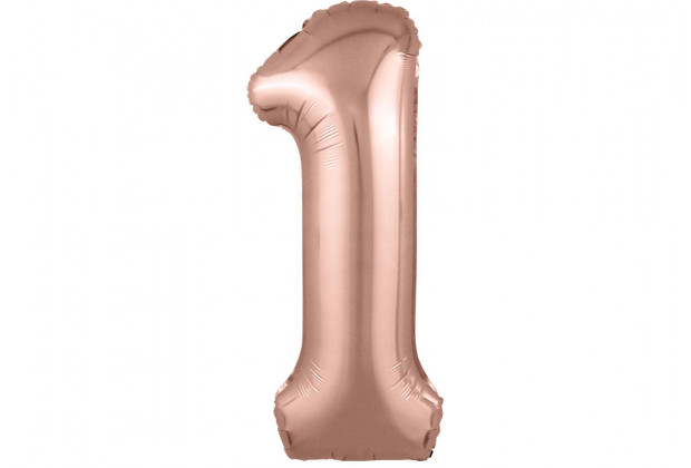 Шар Agura Slim Цифра 1 розовое золото 40*102 см