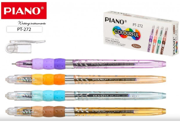 Ручка шар. Piano 272  0,5мм на масл. основе, игольч. наконечник цв, синяя