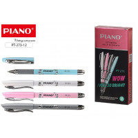 Ручка шар Piano 273 , цветной корпус,игольчатый наконечник, резиновый держатель,синяя