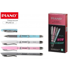 Ручка шар Piano 273 , цветной корпус,игольчатый наконечник, резиновый держатель,синяя