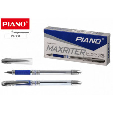 Ручка шар. Piano 338 Maxriter синяя, 0,5мм на масл. основе, игольч. наконечник, серебристый клип