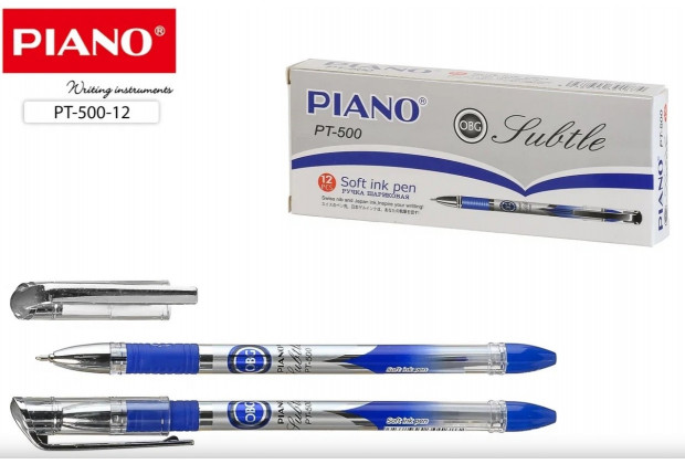 Ручка шар Piano 500 Tubtle корп пласт с рис, наконечник игольч., син