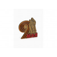 Значок 9 Мая цветной в золоте 3см