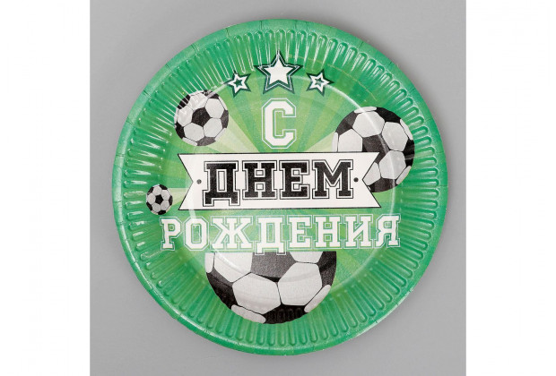 Тарелка бумажная "Мячи"