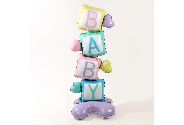 Шар фольгированный Кубики BABY 62" на подставке
