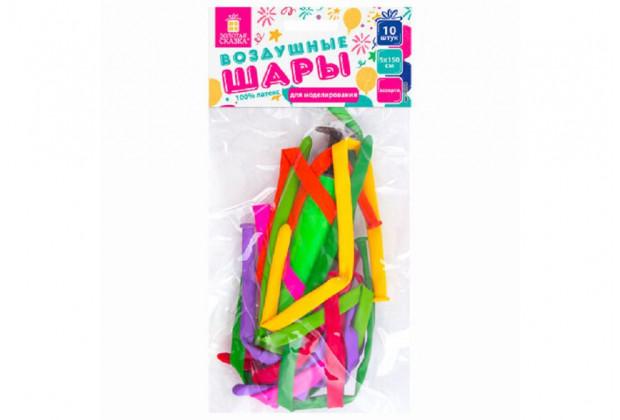 Шарик возд.д/модел КОМПЛЕКТ 10шт с насосом ассорти ЗОЛОТАЯ СКАЗКА