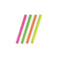 Линейка 40см "Neon"пластик непрозрачная, неоновая, ассорти
